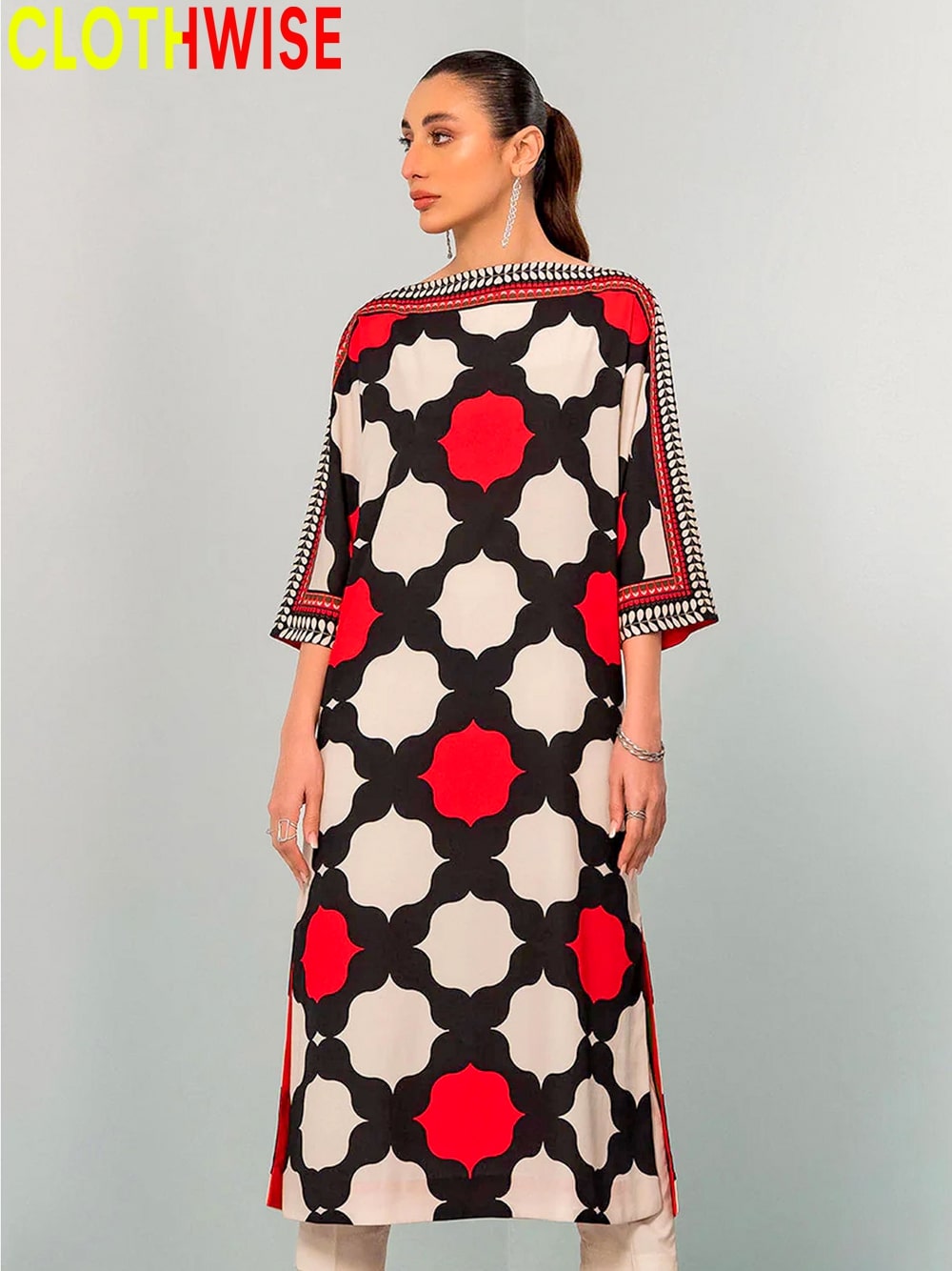 crepe silk long 2-piece by clothwise