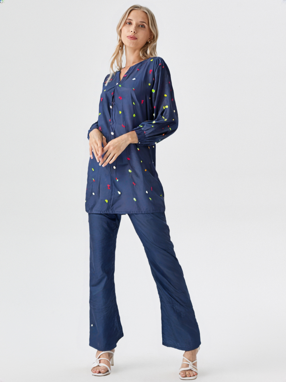 Blossom – Embroidered Co-ord Set with Side Pockets
