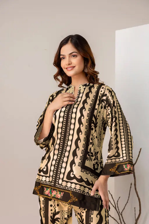 Saiyaara – Printed Slub Lawn Co-ord Set
