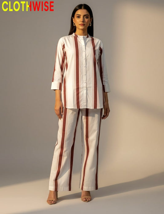 womens wearing winter cotton printed co-ord set