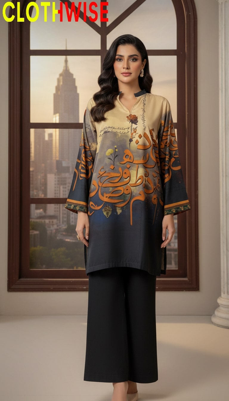 Crepique – Luxury Crepe Silk Printed Co-ord Set BLUE