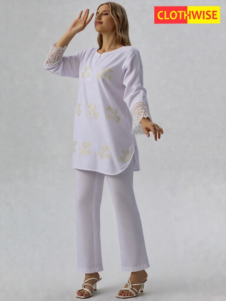 Florielle – White 2-Piece Cotton Co-Ord Set