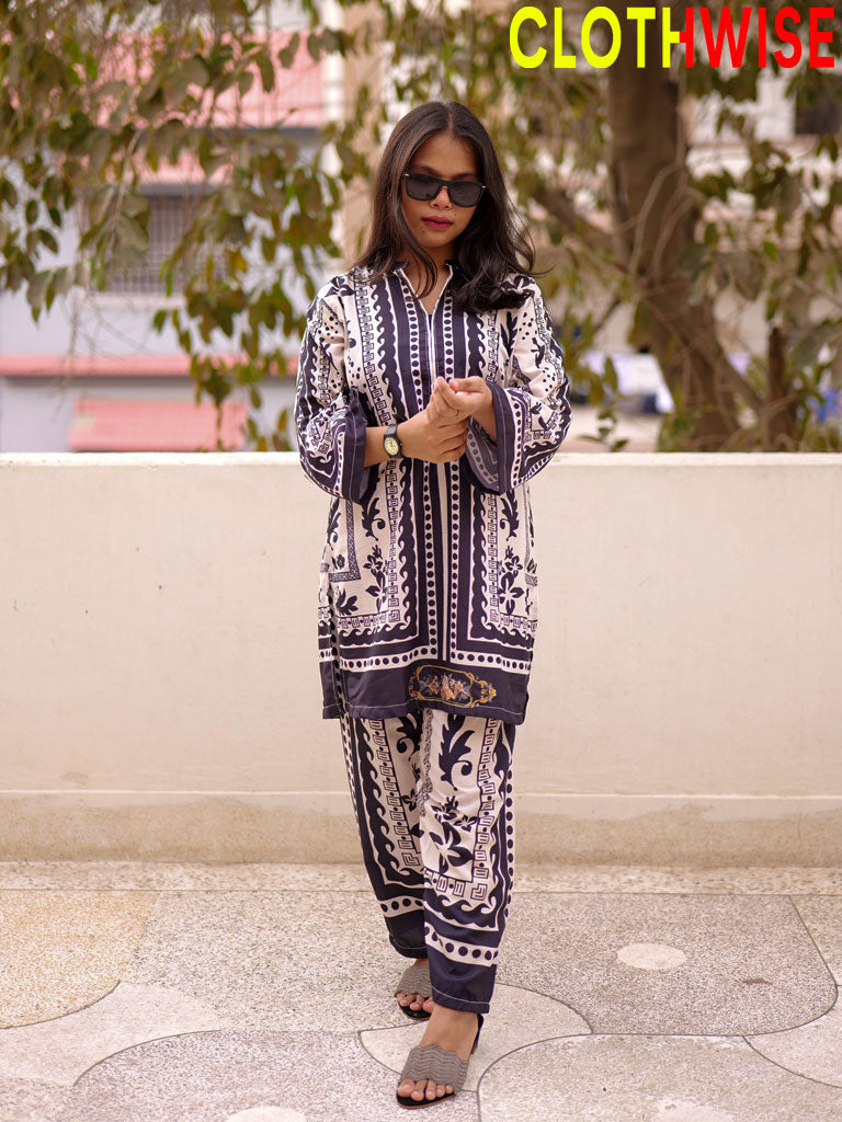 Saiyaara – Printed Slub Lawn Co-ord Set