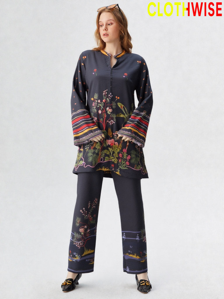 Saiyaara – Printed Slub Lawn Co-ord Set