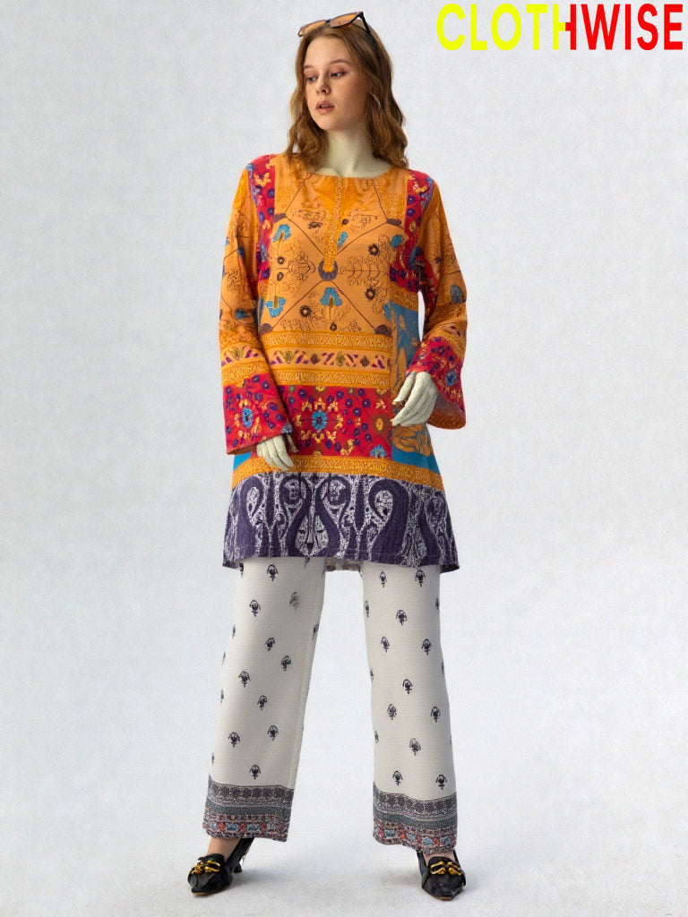 Saiyaara – Printed Slub Lawn Co-ord Set