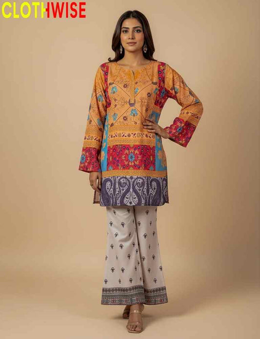 digital printed orange co-ord set