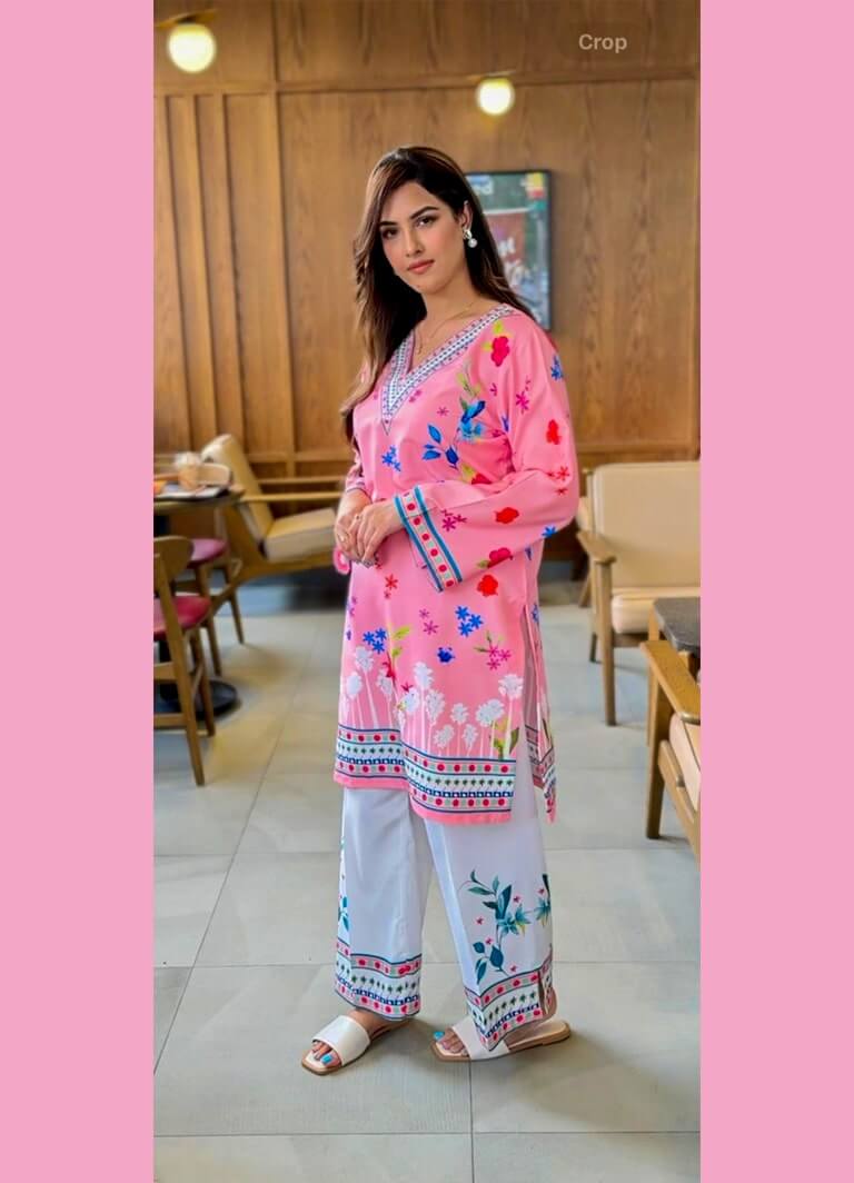 Saiyaara – Printed Slub Lawn Co-ord Set