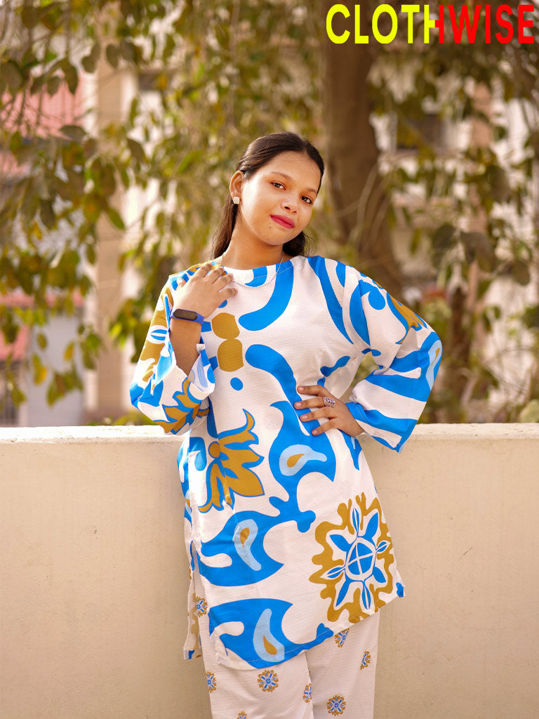 Saiyaara – Printed Slub Lawn Co-ord Set