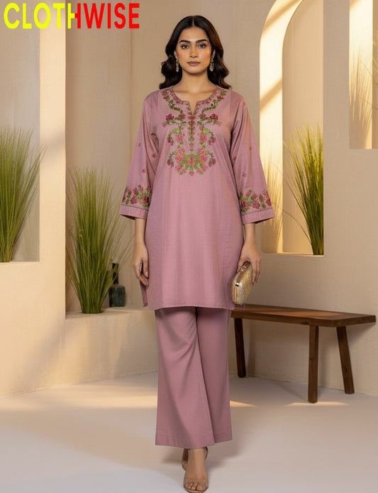 Rangzaar – 2 Piece Onion Embroidered Cotton Co-ord Set for Girls & Women