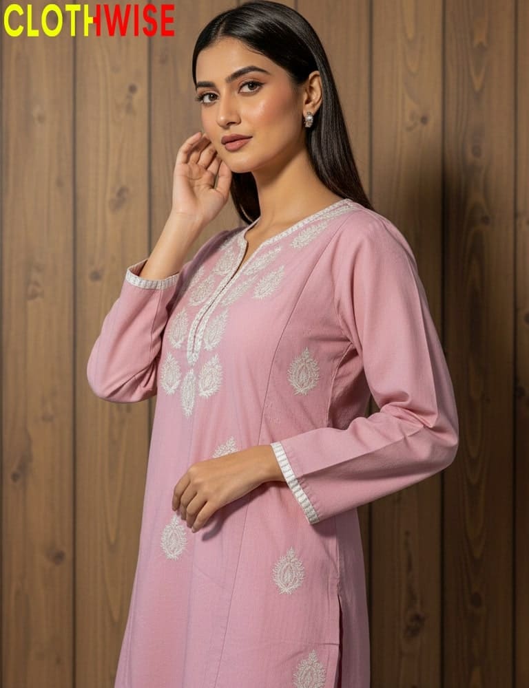 Soft breathable cotton embroidered two piece dress