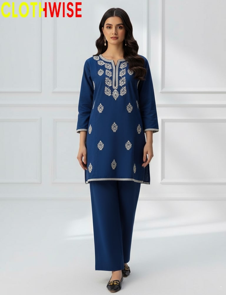 womens wearing CLOTHWISE'S most popular and demanding cotton embroidered co-ord set