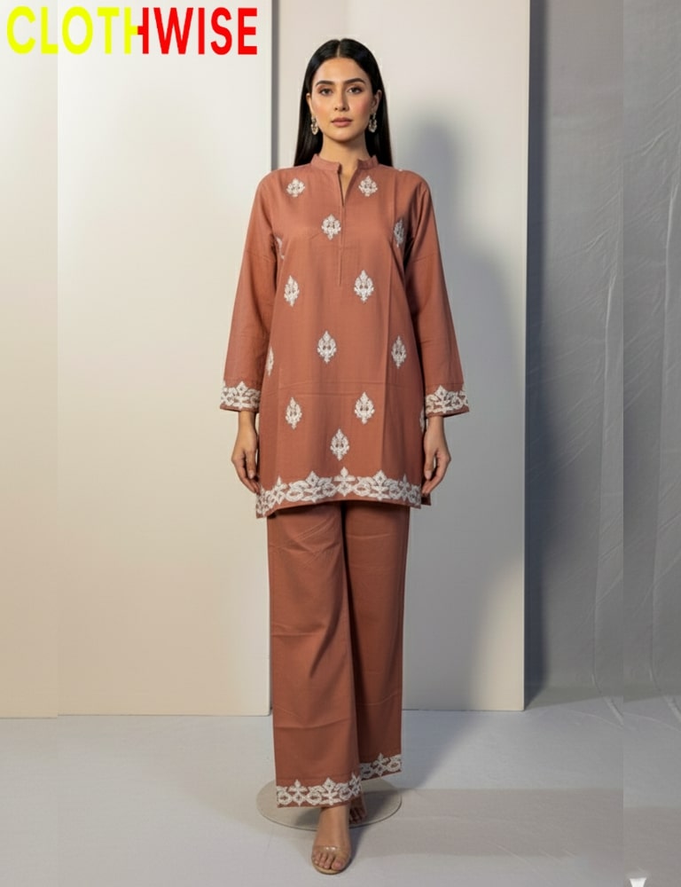 womens wearing rust outfit clothwise