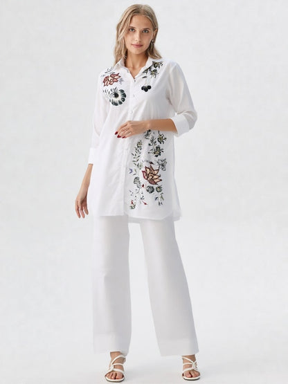 Lotus – Intricately Embroidered Co-ord Set by CLOTHWISE