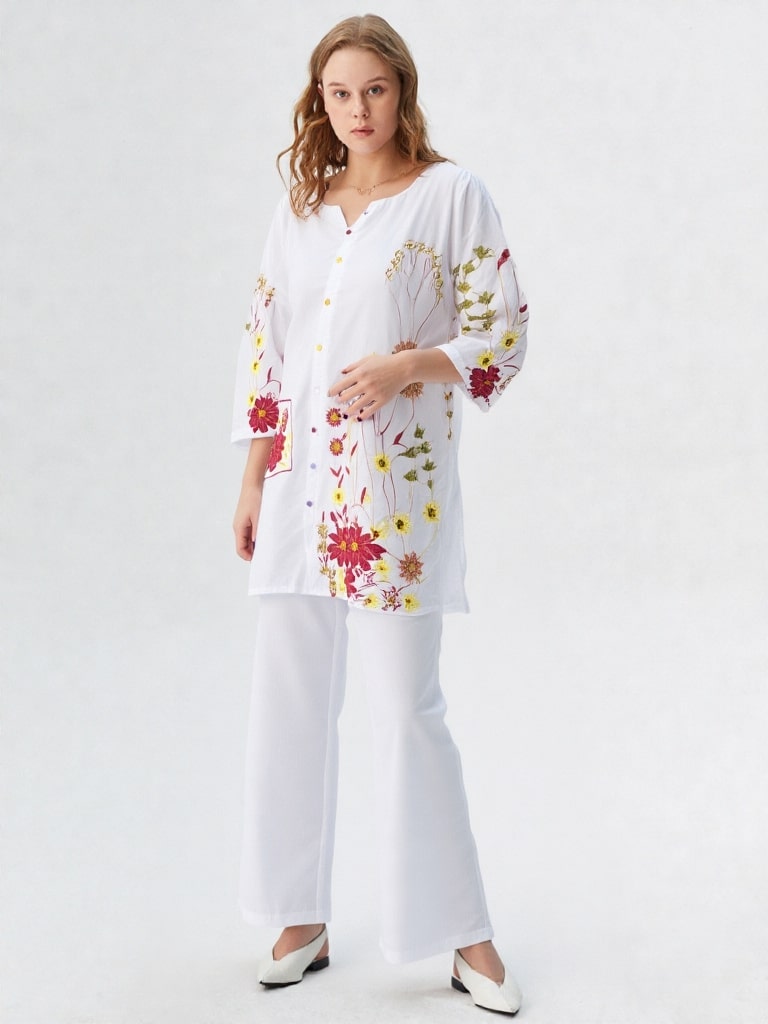 ESMIRA – Heavy Embroidered Cotton Co-Ord Set (2-Piece)