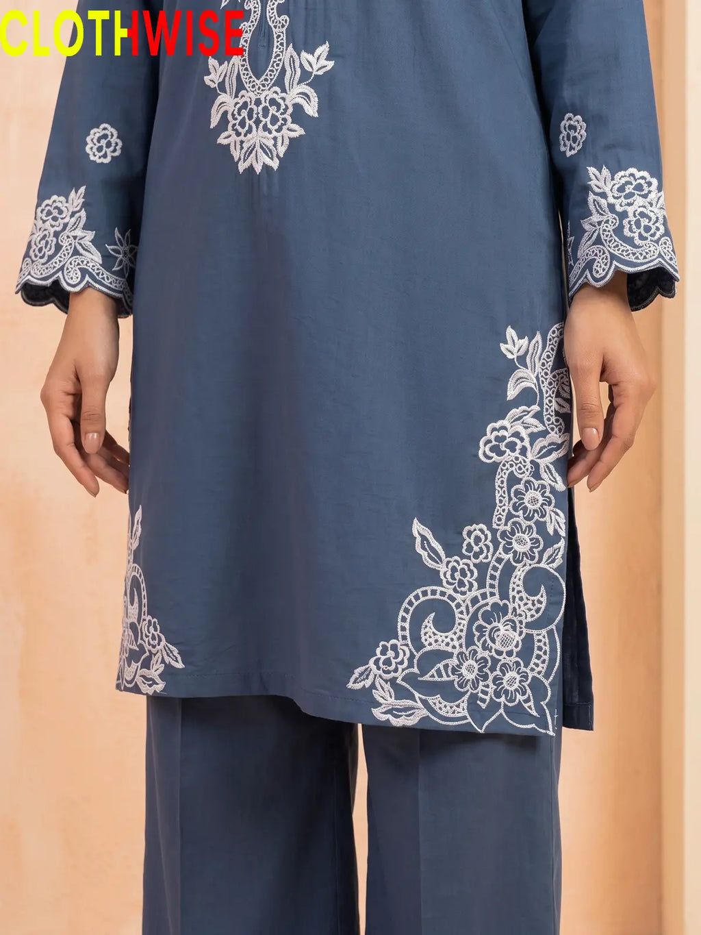 Muskaan Lava Stone Suit – Printed Flapper Daman Close-up