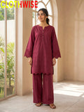 Tabeer 2-Piece Embroidered Cotton Suit for Women – Maroon - Pakistani Women Pret | CLOTHWISE