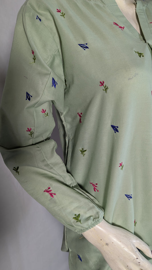 Blossom – Embroidered Co-ord Set with Side Pockets