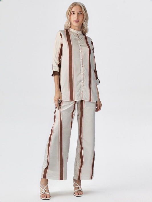 Mocha Mist Stripe Co-ord Set