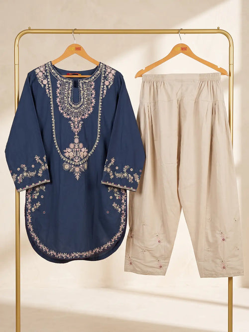 Zeenat - Embroidered Cotton Kurta & Salwar 2-Piece Suit
