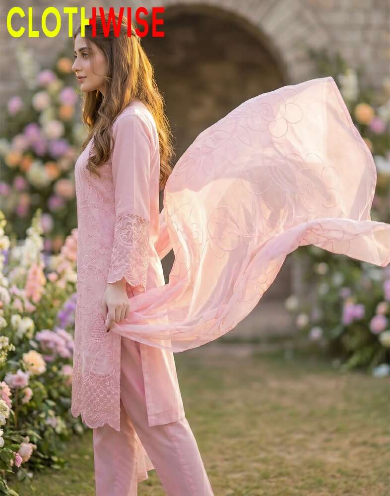 Zartaaj - Blush Petal Premium Embroidered 3-Piece Luxury Collection - Pakistani Women Pret | CLOTHWISE