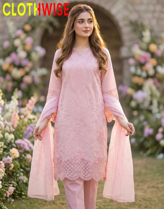 Zartaaj - Blush Petal Premium Embroidered 3-Piece Luxury Collection - Pakistani Women Pret | CLOTHWISE