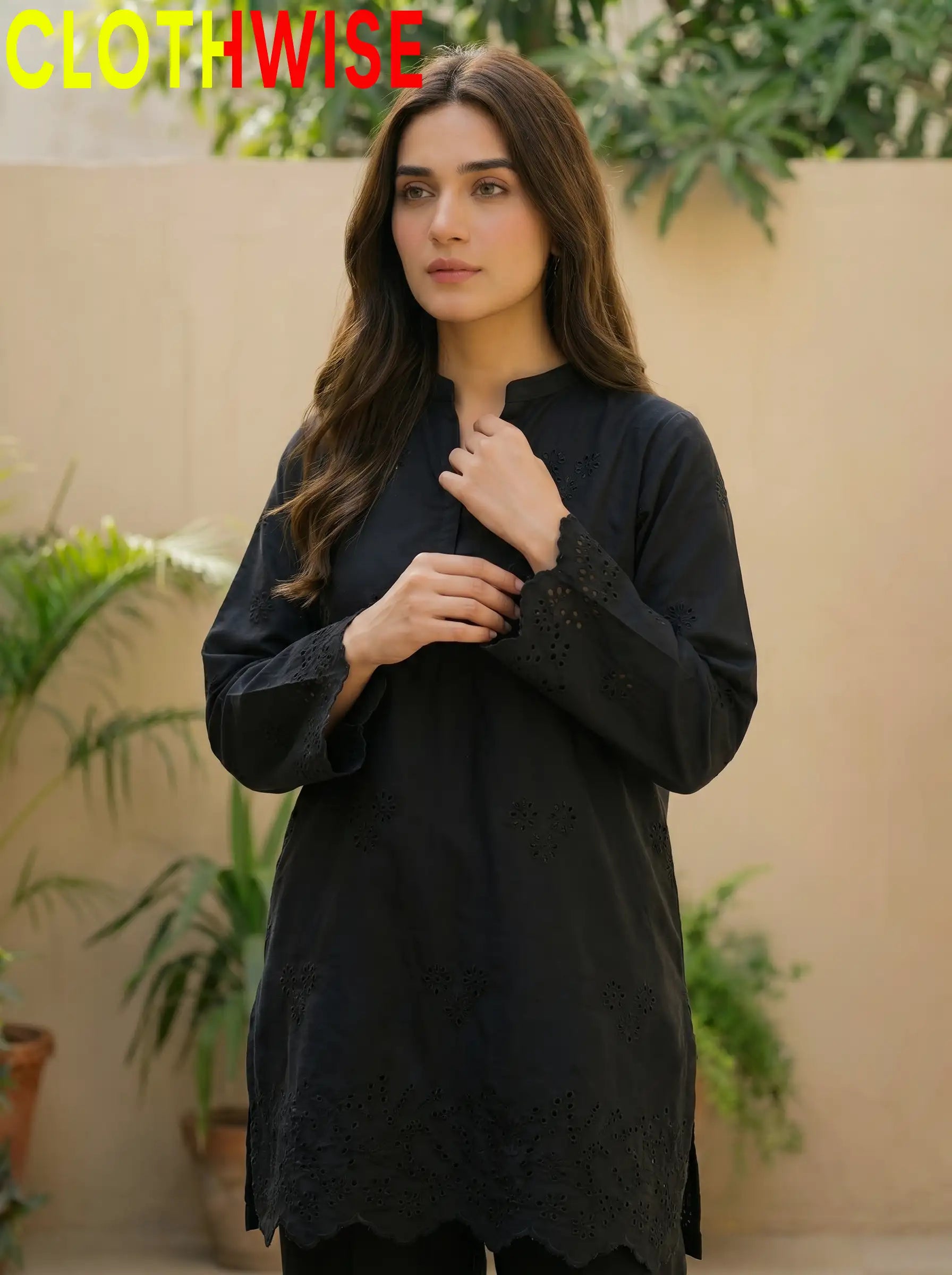 Zimal Black Cotton Co-ord Set - Chiken Kari Embroidered 2Pc Suit - Pakistani Women Pret | CLOTHWISE
