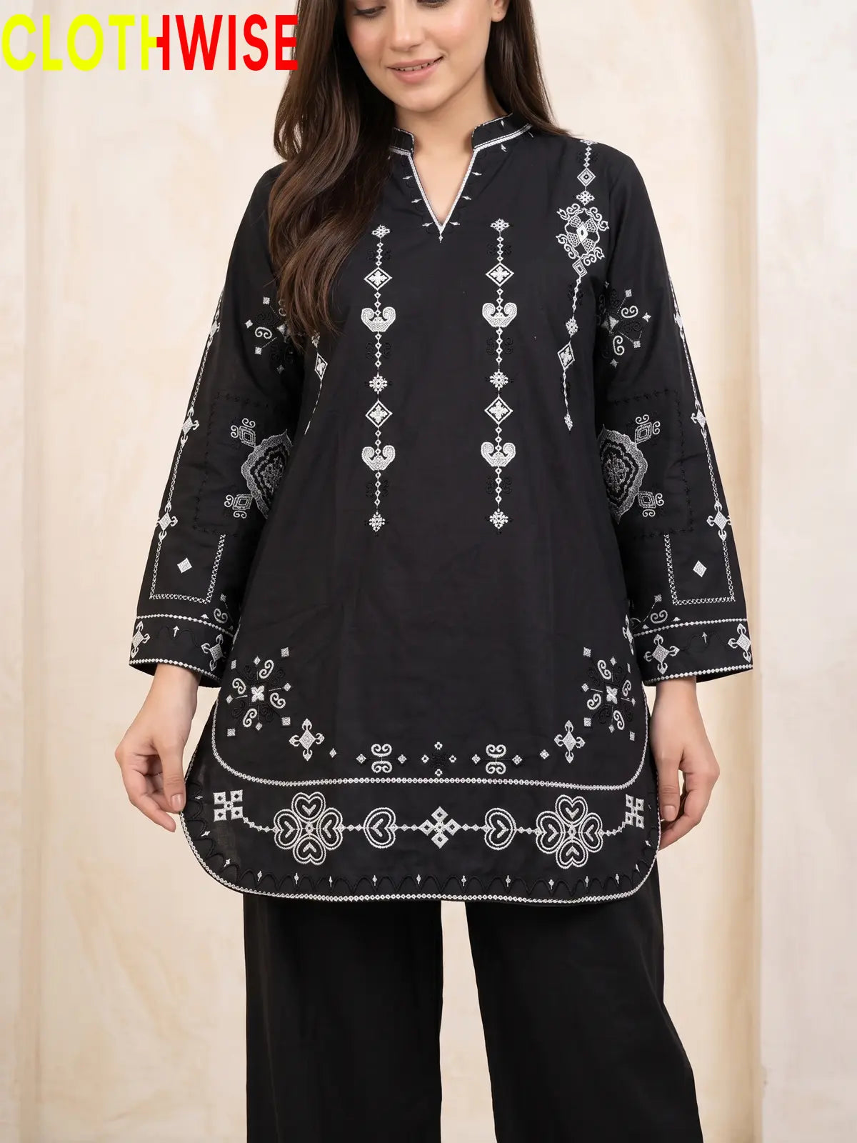 Taana Baana Black Suit – Daman Closeup