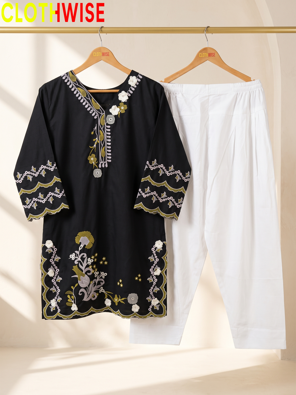 Amaltas – Embroidered Kurti with Shalwar | Women's 2 Piece Suit | Clothwise