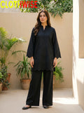 Zimal Black Cotton Co-ord Set - Chiken Kari Embroidered 2Pc Suit - Pakistani Women Pret | CLOTHWISE