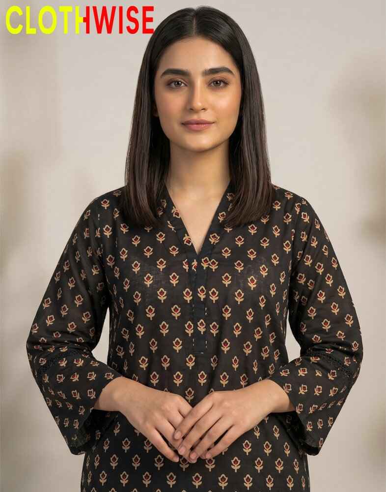 Zayra - Midnight Black Printed 2 Piece Lawn Suit - Pakistani Women Pret | CLOTHWISE