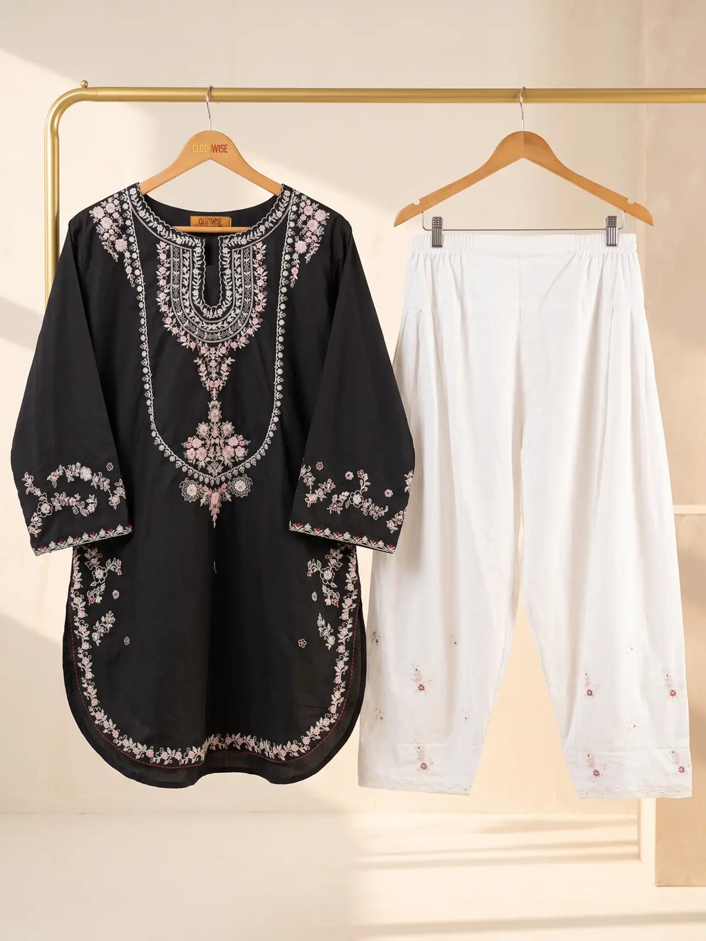 Zeenat - Embroidered Cotton Kurta & Salwar 2-Piece Suit