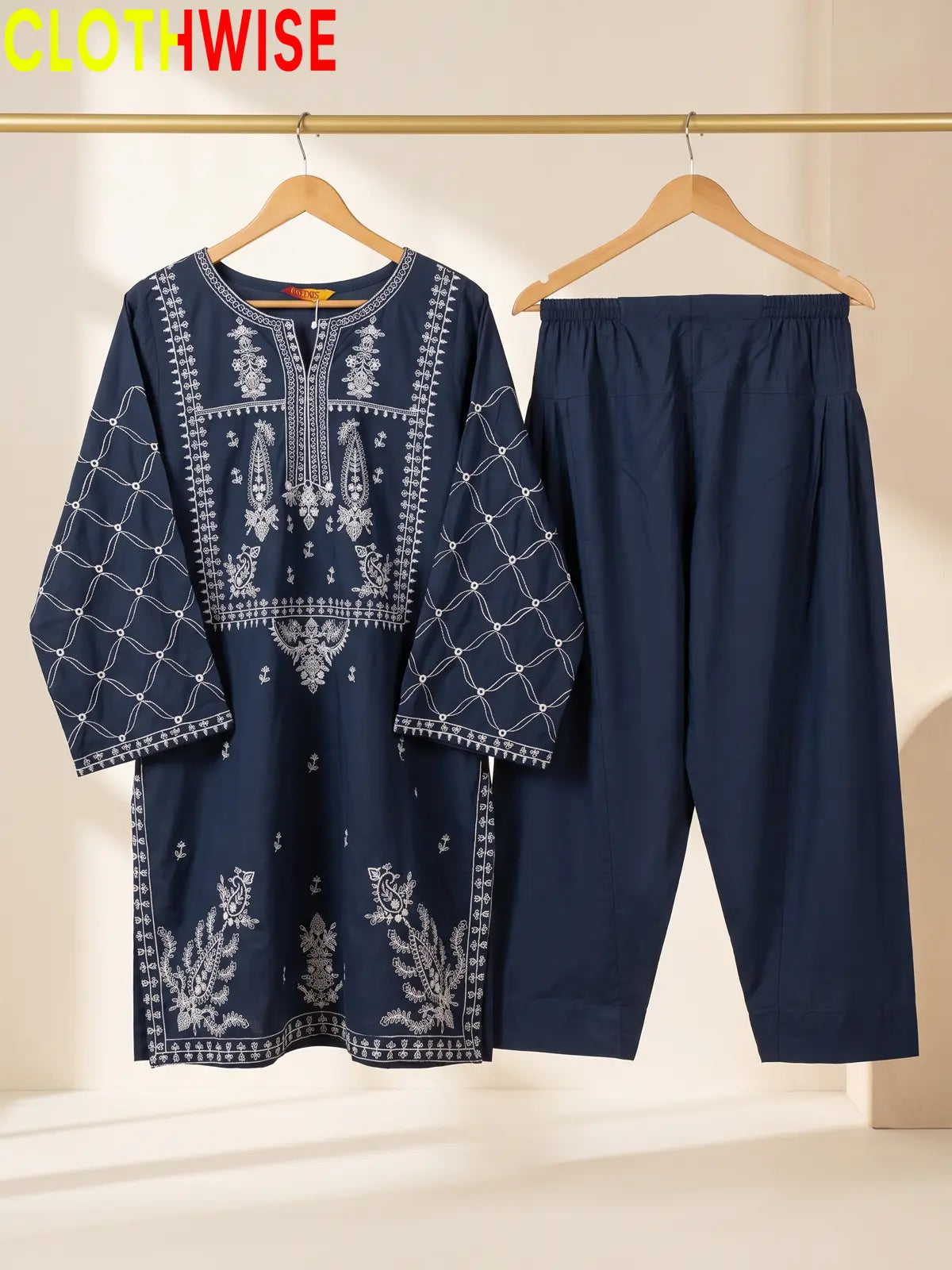 Saccy – Embroidered 2 Piece Kurti & Shalwar Set for Women