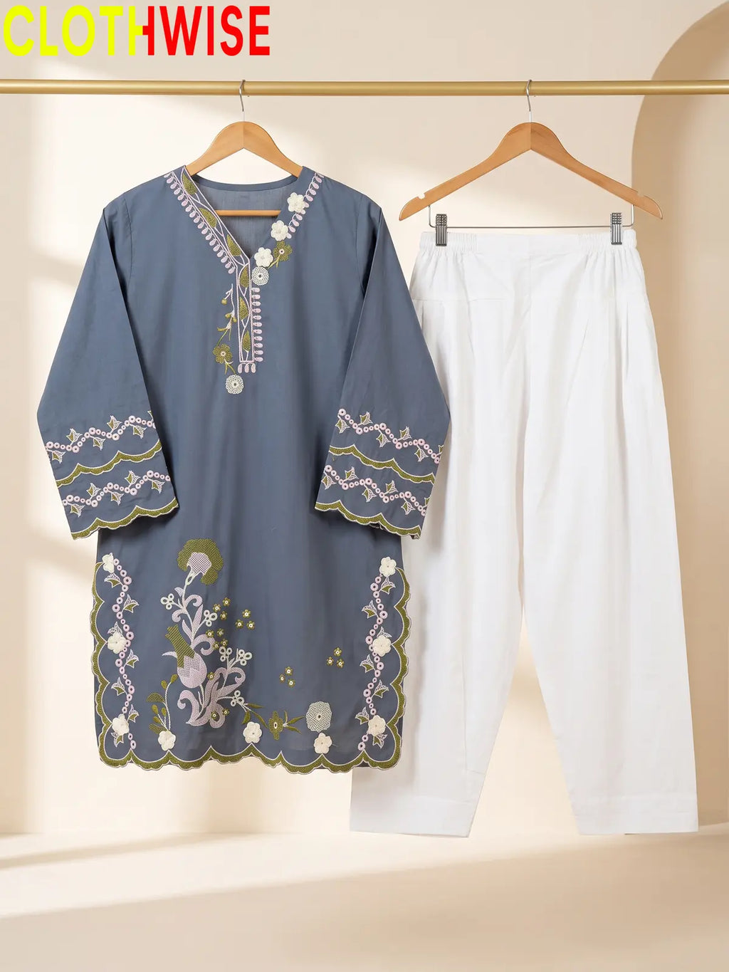 Amaltas – Embroidered Kurti with Shalwar | Women's 2 Piece Suit | Clothwise