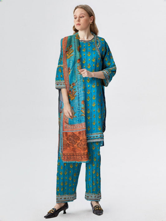 Noor-e-Nawazish – 3 Piece Embroidered Lawn Suit with Embroidered Shirt & Trouser