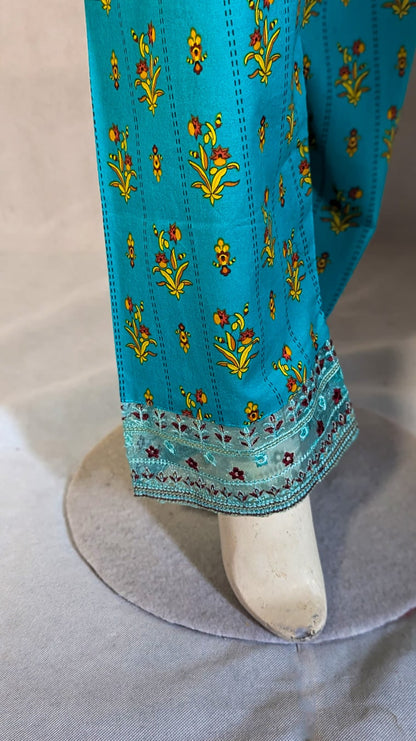 Noor-e-Nawazish – 3 Piece Embroidered Lawn Suit with Embroidered Shirt & Trouser