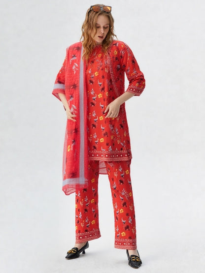 Noor-e-Nawazish – 3 Piece Embroidered Lawn Suit with Embroidered Shirt & Trouser