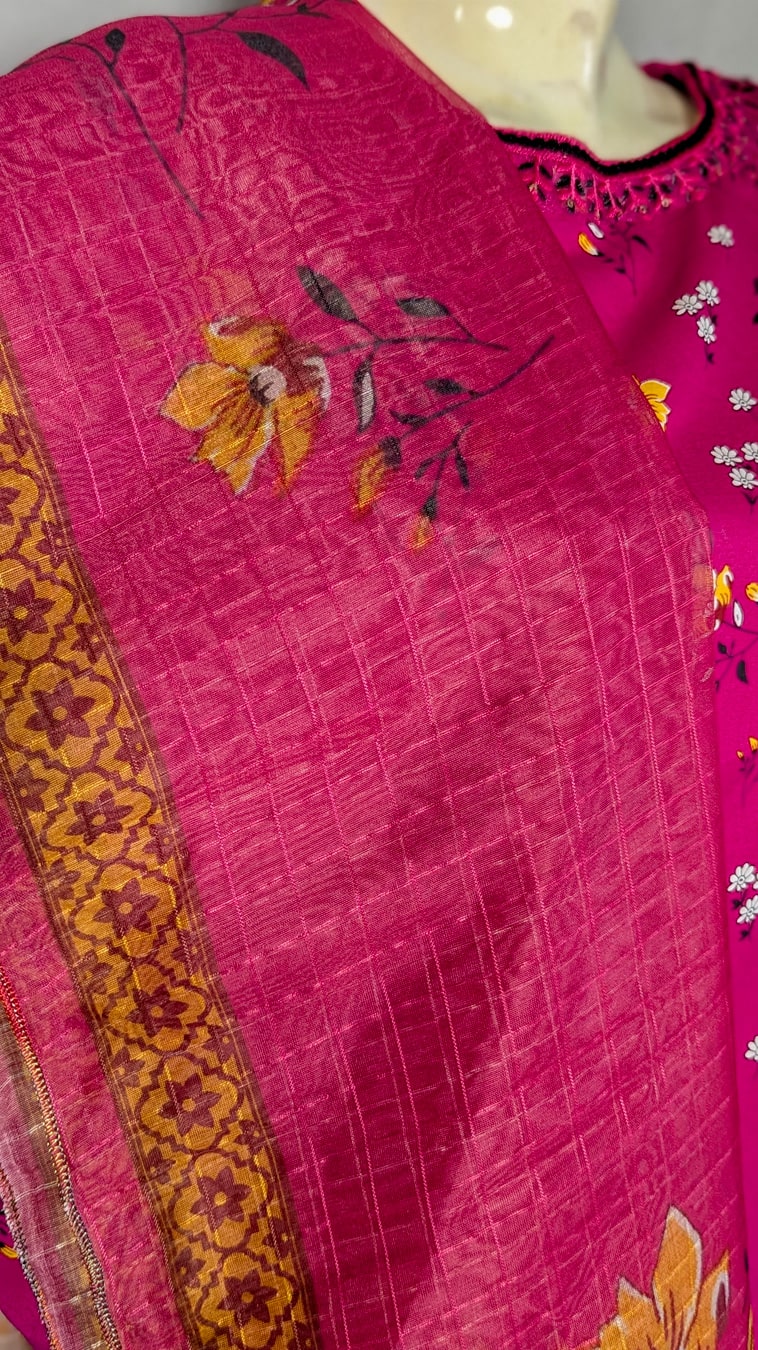 Noor-e-Nawazish – 3 Piece Embroidered Lawn Suit with Embroidered Shirt & Trouser
