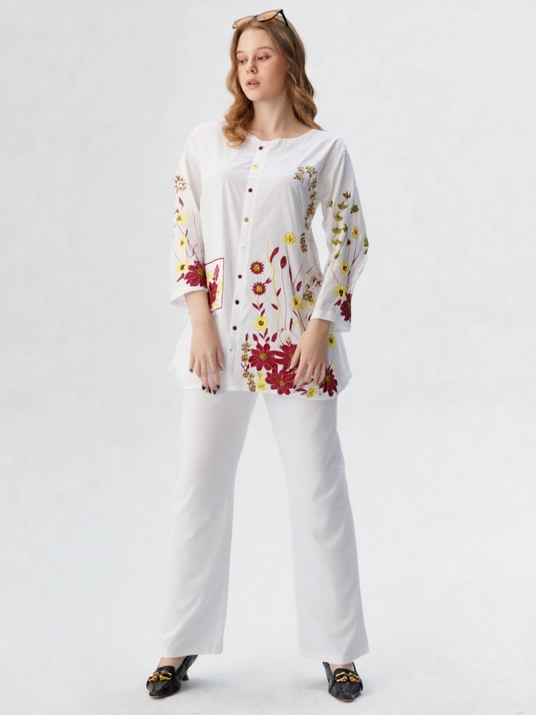 ESMIRA – Heavy Embroidered Cotton Co-Ord Set (2-Piece)