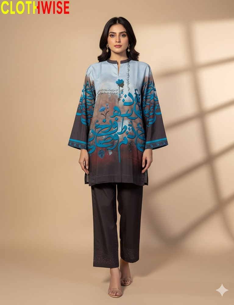 Crepique – Luxury Crepe Silk Printed Co-ord Set Peach