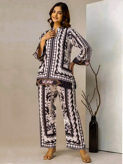 Saiyaara – Printed Slub Lawn Co-ord Set