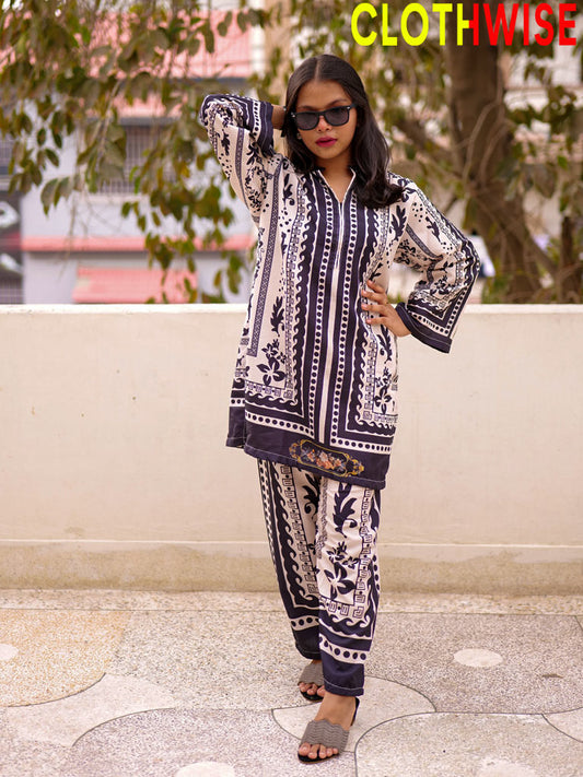 Saiyaara – Printed Slub Lawn Co-ord Set