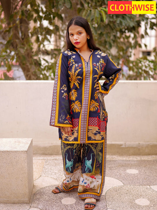 Saiyaara – Printed Slub Lawn Co-ord Set