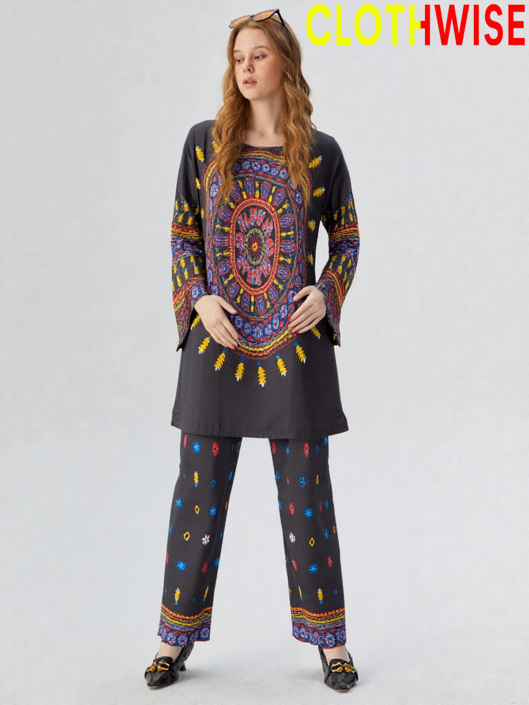 Saiyaara – Printed Slub Lawn Co-ord Set