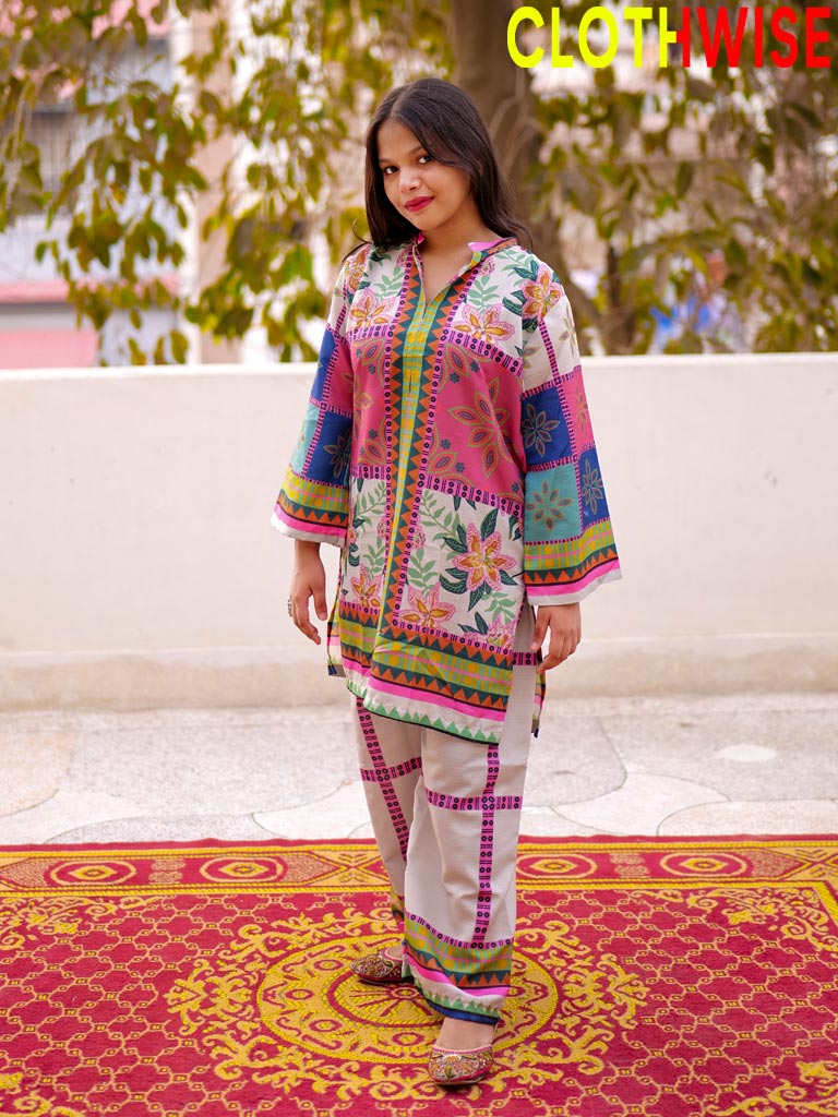 Saiyaara – Printed Slub Lawn Co-ord Set