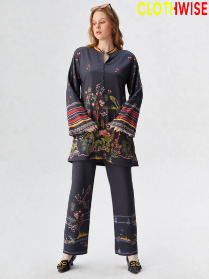 Saiyaara – Printed Slub Lawn Co-ord Set