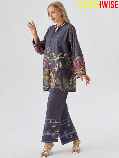 Saiyaara – Printed Slub Lawn Co-ord Set