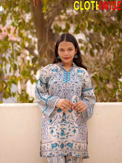 Saiyaara – Printed Slub Lawn Co-ord Set