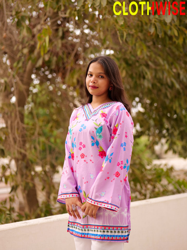 Saiyaara – lavender Printed Slub Lawn Co-ord Set