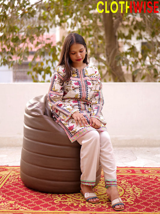 Saiyaara – Printed Slub Lawn Co-ord Set