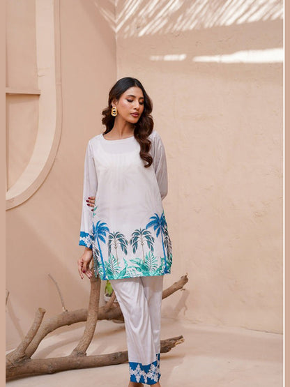 Saiyaara – Printed Slub Lawn Co-ord Set